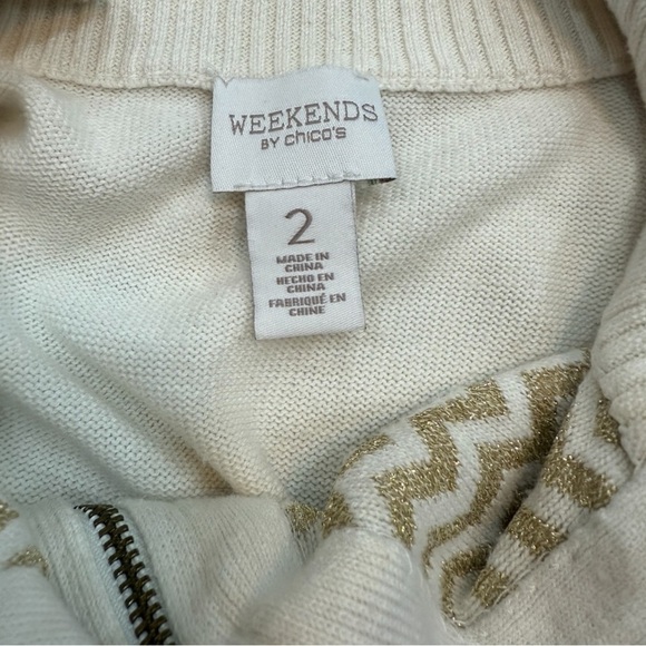 Chicos Full Zip Mock Neck Cardigan Sweater Size L - Picture 2 of 5